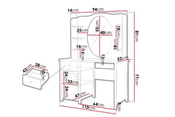 Storys Sminkbord 110x52 cm - Vit - Möbler - Bord