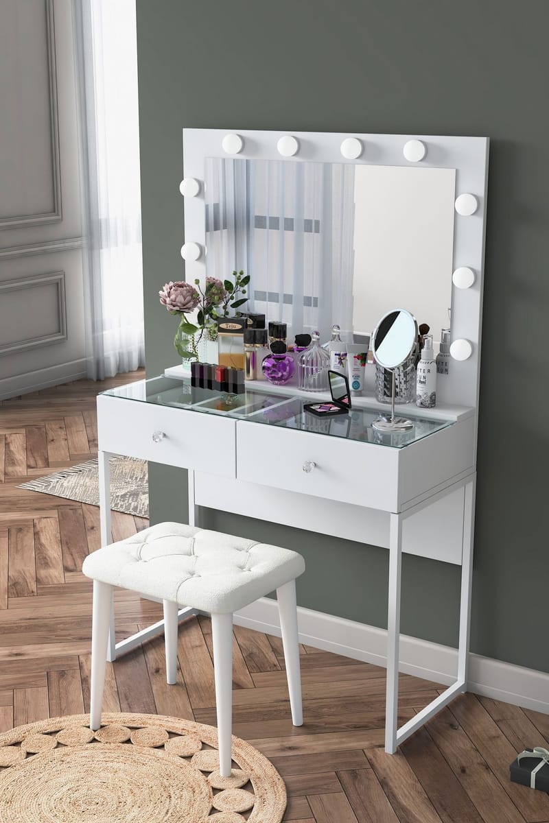 Tavren Sminkbord 90x141,8x40 cm - Vit - Möbler - Bord
