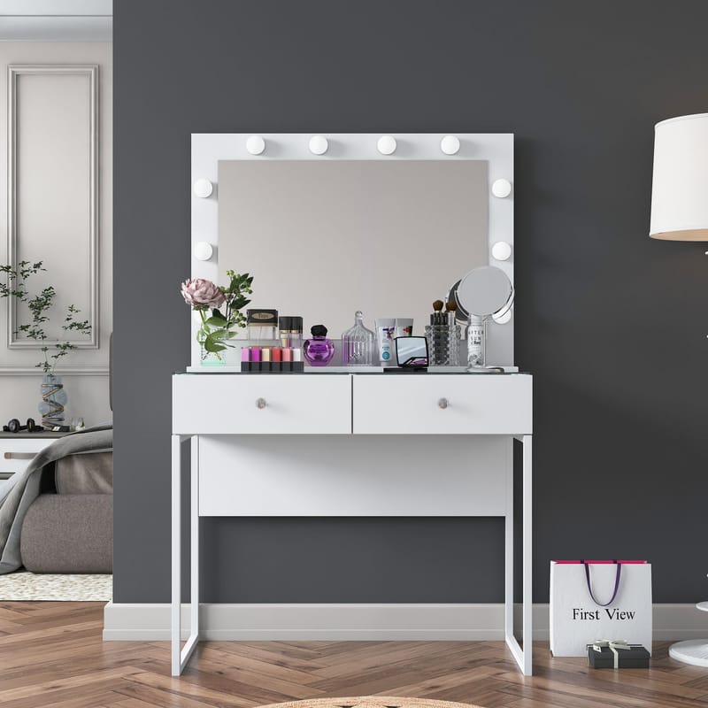 Tavren Sminkbord 90x141,8x40 cm - Vit - Möbler - Bord