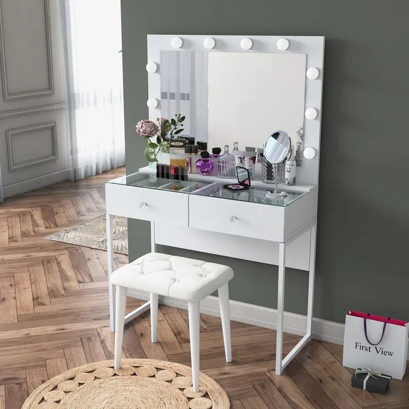 Tavren Sminkbord 90x141,8x40 cm - Vit - Möbler - Bord