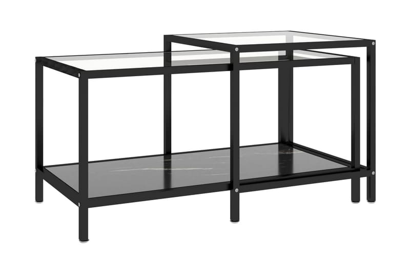 Tebord 2 st svart härdat glas - Soffbord - Bord