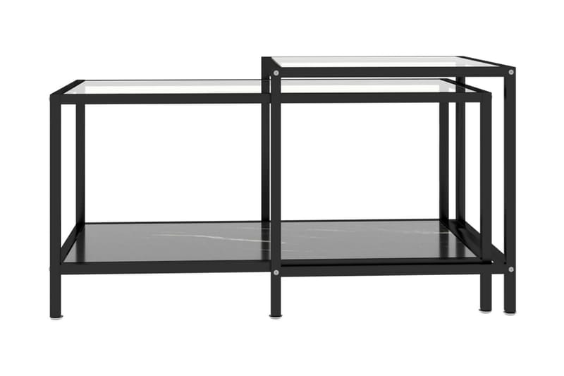 Tebord 2 st svart härdat glas - Bord - Soffbord