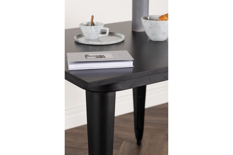 Tempe Litet Kvadratiskt Matbord 80 cm med Metallutseende - Svart - Möbler - Bord