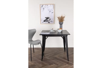 Tempe Litet Kvadratiskt Matbord 80 cm med Metallutseende - Svart - Möbler - Bord