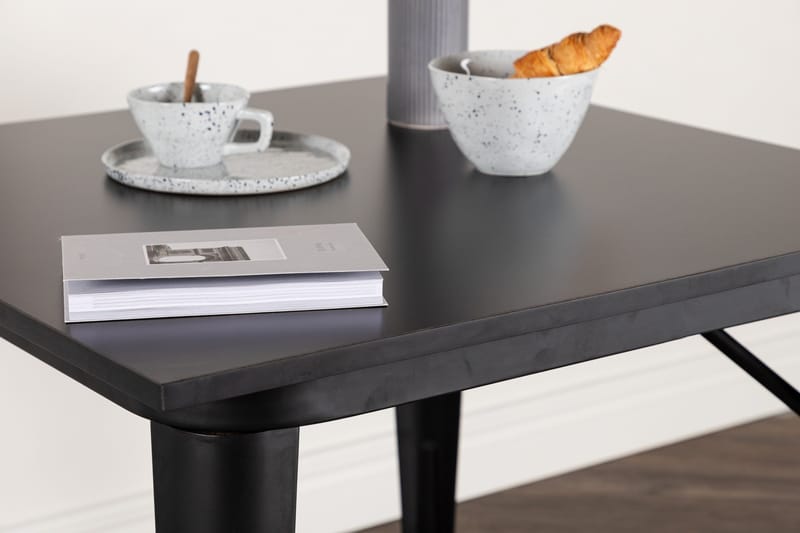 Tempe Litet Kvadratiskt Matbord 80 cm med Metallutseende - Svart - Möbler - Bord