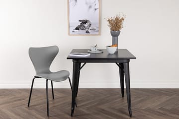 Tempe Litet Kvadratiskt Matbord 80 cm med Metallutseende - Svart - Möbler - Bord