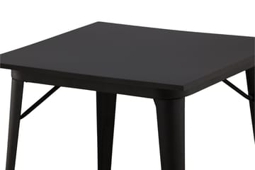 Tempe Litet Kvadratiskt Matbord 80 cm med Metallutseende - Svart - Möbler - Bord