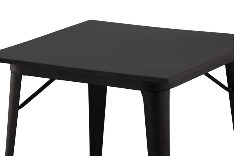Tempe Litet Kvadratiskt Matbord 80 cm med Metallutseende - Svart - Möbler - Bord