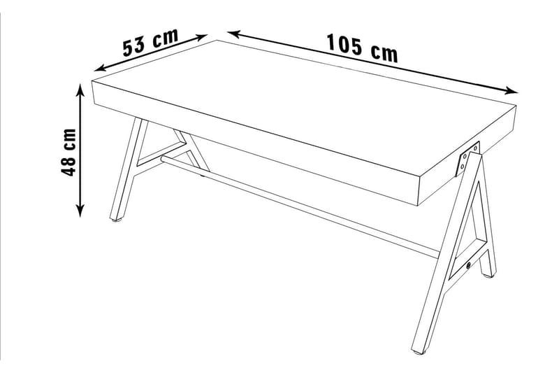 TENUTA Soffbord 105 cm Natur/Svart - Soffbord - Bord