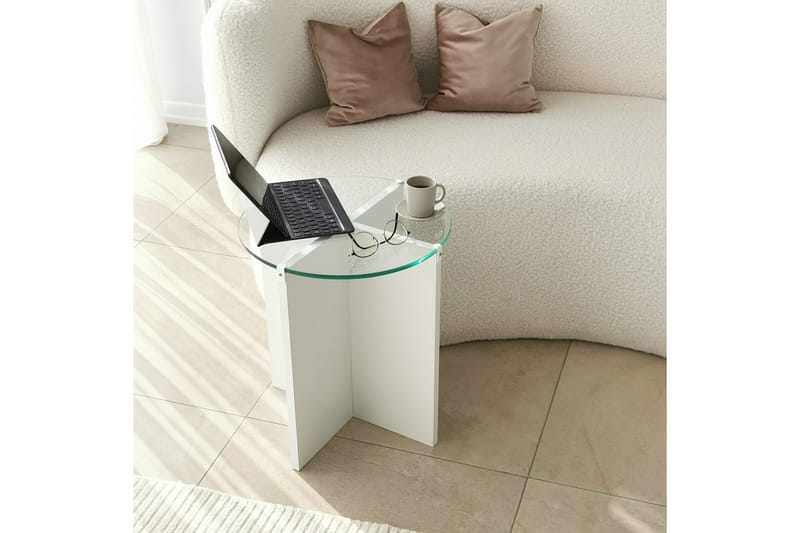 Teratio Satsbord 60x40x60 cm Runt - Vit - Möbler - Bord