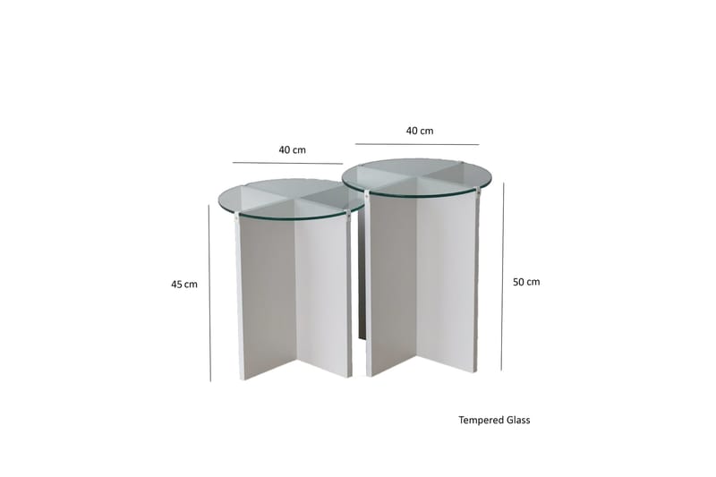 Teratio Satsbord 60x40x60 cm Runt - Vit - Möbler - Bord