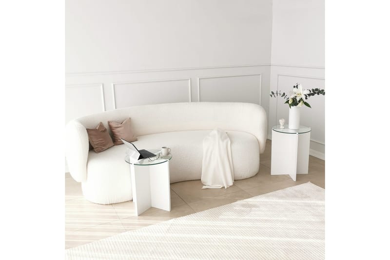 Teratio Satsbord 60x40x60 cm Runt - Vit - Möbler - Bord