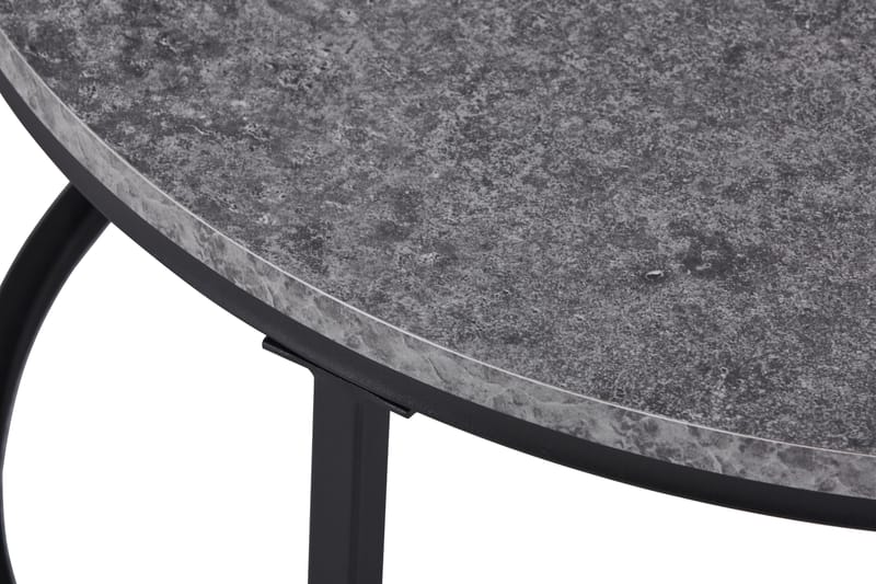 THYRA Satsbord 90 cm Runt 2 Bord Betonggrå/Svart - Grå/Svart - Möbler - Bord