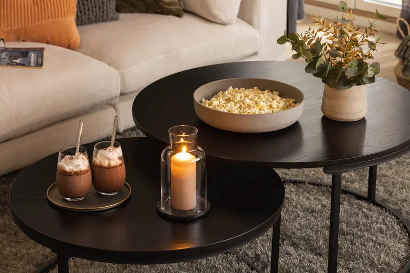 Thyra Satsbord Runt Soffbord - Svart - Möbler - Bord