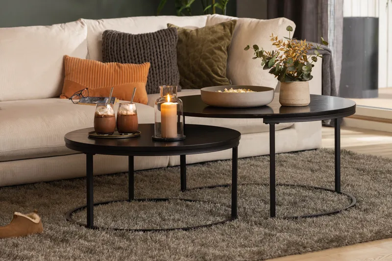 Thyra Satsbord Runt Soffbord - Svart - Möbler - Bord