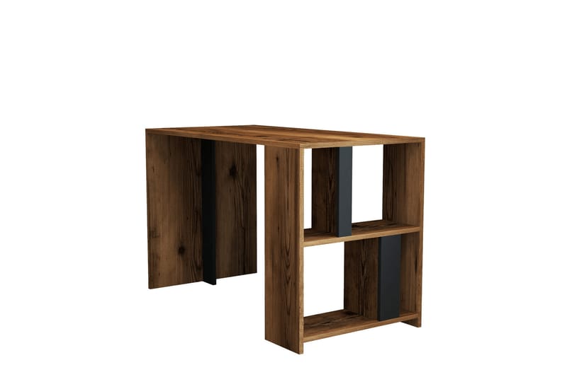 Timiza Skrivbord 120 cm med Förvaring Hylla - Valnötsbrun/Antracit - Möbler - Bord