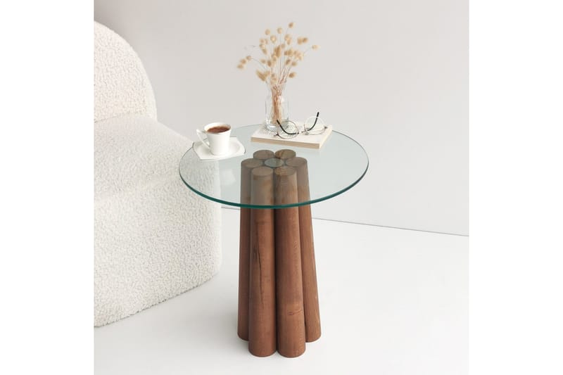 Tjadhunt Soffbord 50 cm - Valnöt/Glas - Möbler - Bord