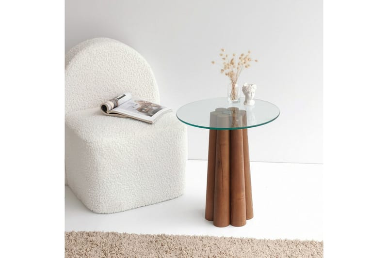 Tjadhunt Soffbord 50 cm - Valnöt/Glas - Möbler - Bord