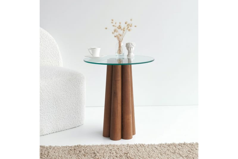 Tjadhunt Soffbord 50 cm - Valnöt/Glas - Möbler - Bord