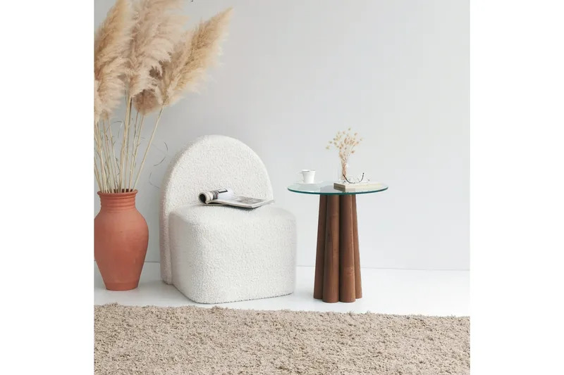 Tjadhunt Soffbord 50 cm - Valnöt/Glas - Möbler - Bord