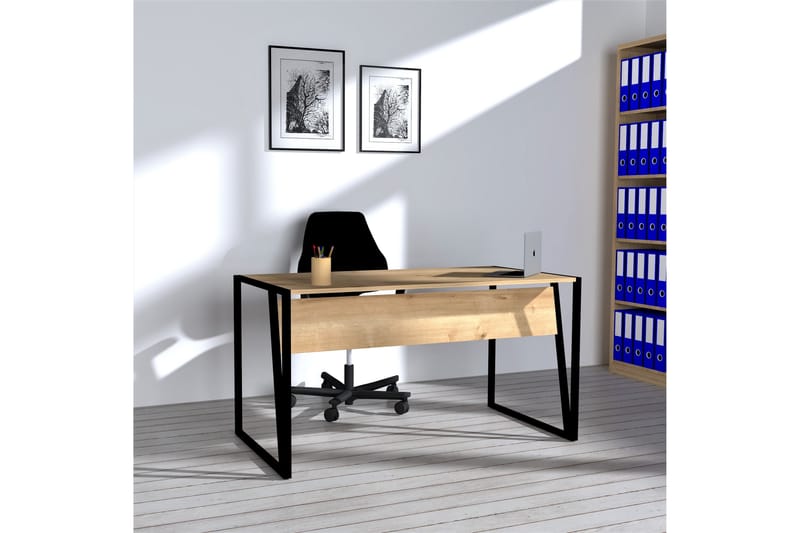 TOLIMA Skrivbord 140 cm Brun/Svart - Möbler - Bord