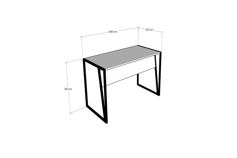 TOLIMA Skrivbord 140 cm Brun/Svart - Skrivbord - Bord