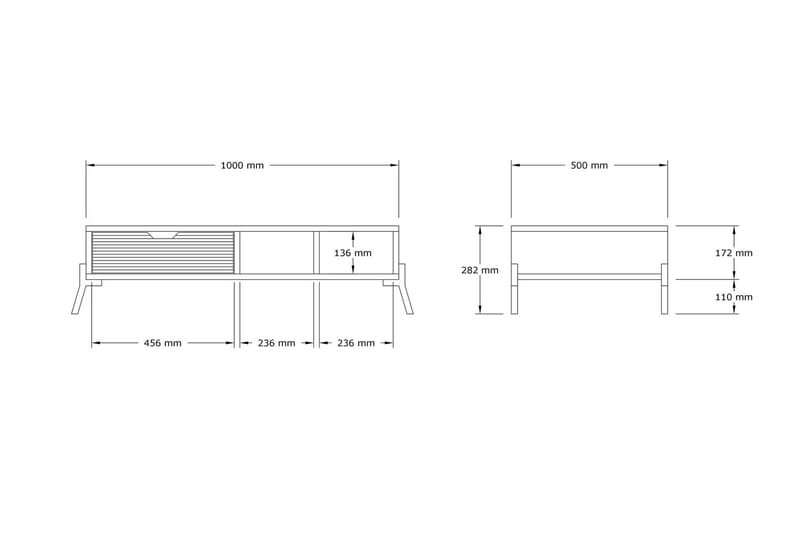 TOMICA Soffbord 100x28,2x100 cm Blå - Möbler - Bord
