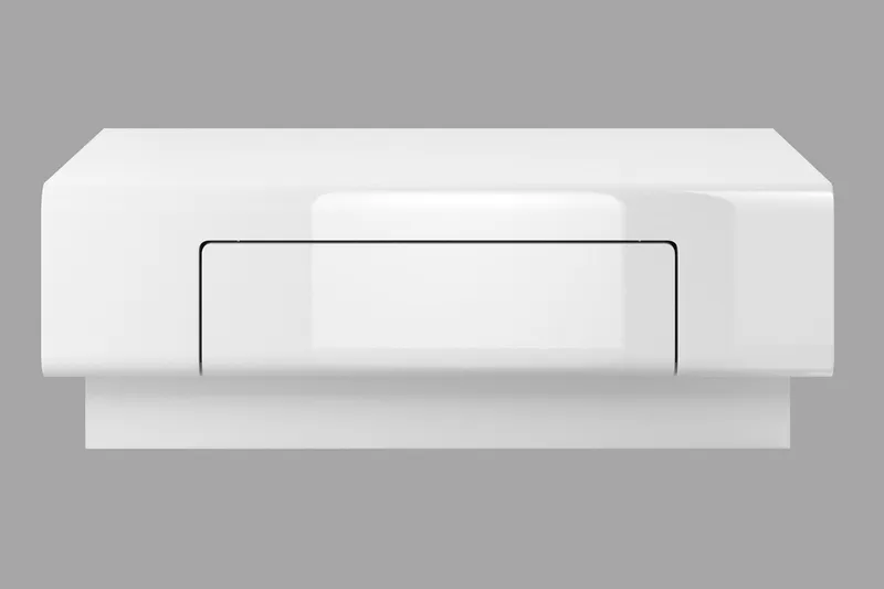 Toreno Soffbord 110 cm med Förvaring Hylla + Låda - Vit - Möbler - Bord