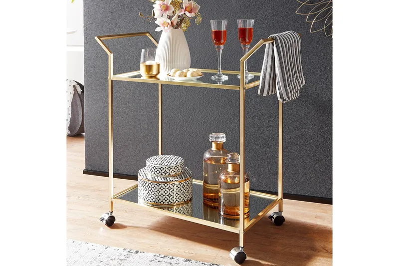 Tultered Serveringsvagn - Guld - Möbler - Bord