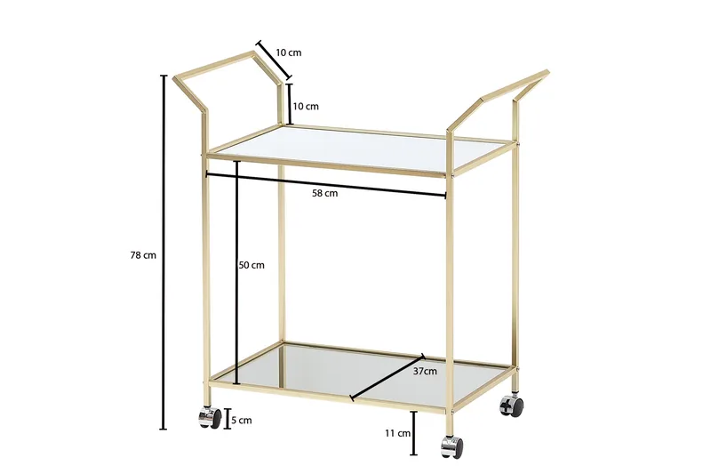 Tultered Serveringsvagn - Guld - Möbler - Bord