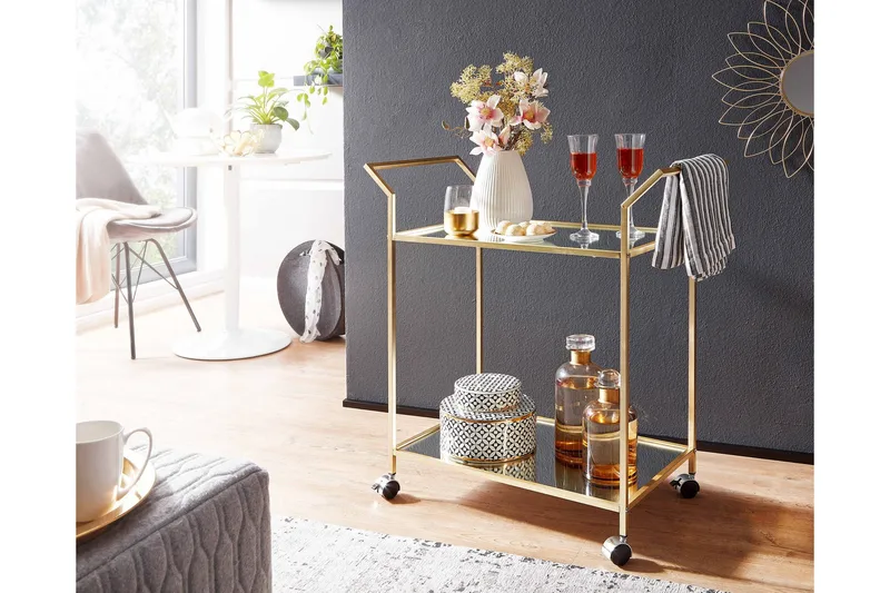 Tultered Serveringsvagn - Guld - Möbler - Bord