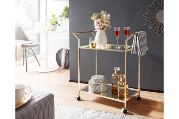 Tultered Serveringsvagn - Guld - Möbler - Bord