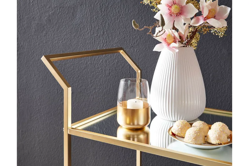 Tultered Serveringsvagn - Guld - Möbler - Bord