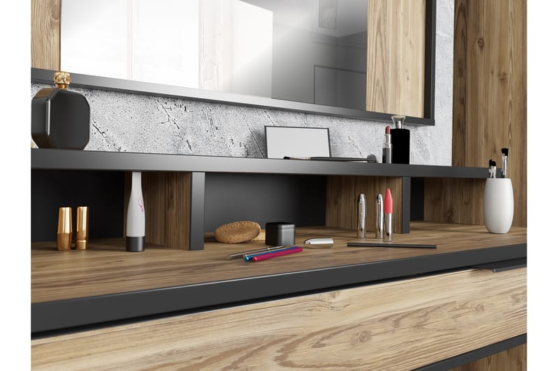 TULUCESTI Sideboard 43x190 cm Brun/Svart - Möbler - Bord