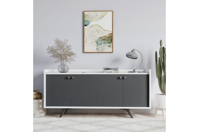 UCLENBERT Avlastningsbord 150 cm Antracit/Vit - Möbler - Bord