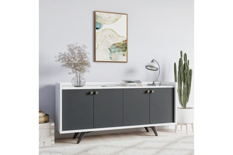 UCLENBERT Avlastningsbord 150 cm Antracit/Vit - Möbler - Bord
