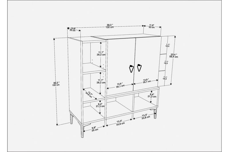 UKHAND Konsollbord 100x100 cm Vit - Möbler - Bord