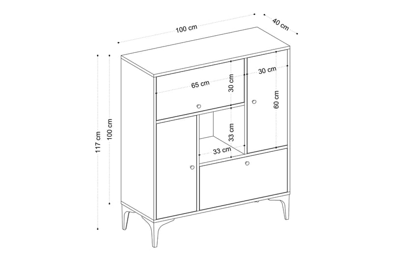 UKHAND Konsollbord 100x117 cm Blå - Hallbord - Bord - Avlastningsbord & konsolbord