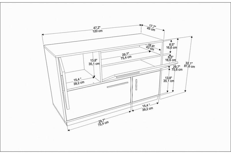 UKHAND Konsollbord 120x81,6 cm Vit - Möbler - Bord