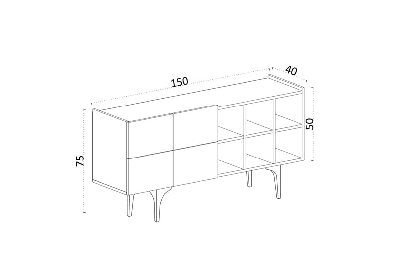 UKHAND Konsollbord 150x75 cm Blå - Möbler - Bord