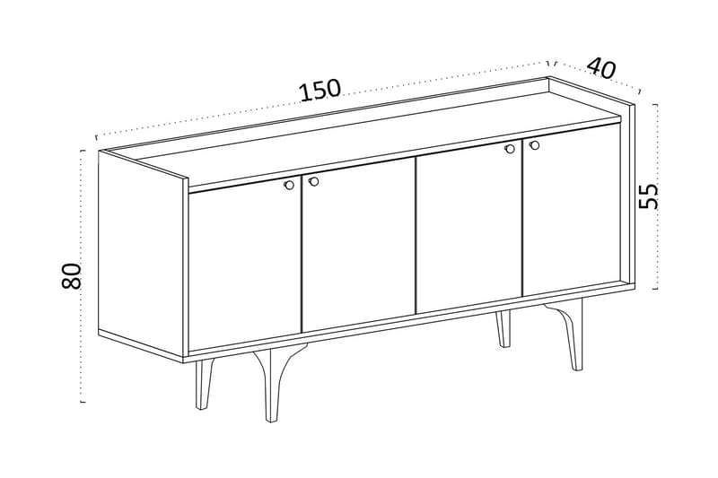 UKHAND Konsollbord 150x80 cm Blå - Hallbord - Bord - Avlastningsbord & konsolbord