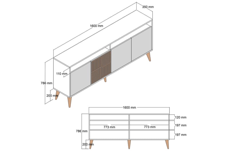 UKHAND Konsollbord 160x78 cm Brun - Hallbord - Bord - Avlastningsbord & konsolbord