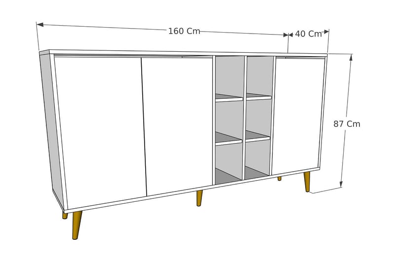 UKHAND Konsollbord 160x87 cm Flerfärgad - Möbler - Bord