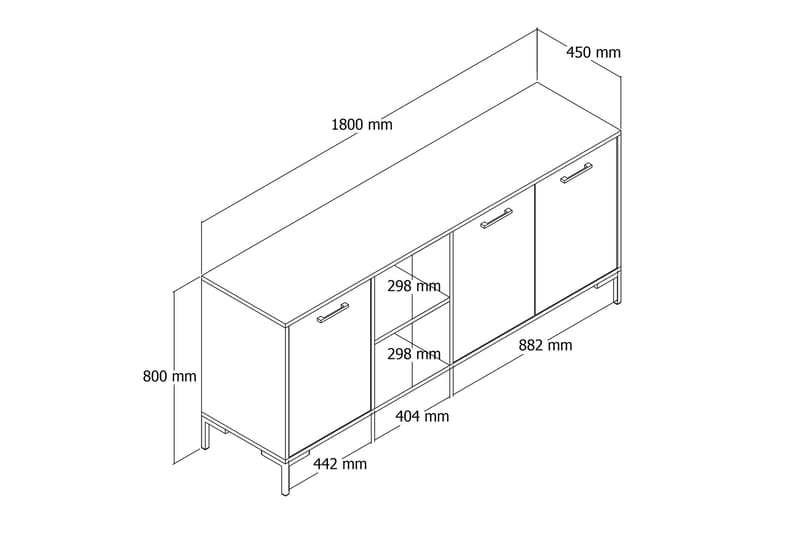UKHAND Konsollbord 180x80 cm Brun - Möbler - Bord