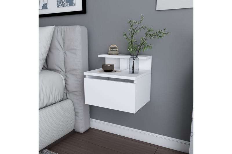 UKHAND Sängbord 39,8x35 cm Vit - Möbler - Bord