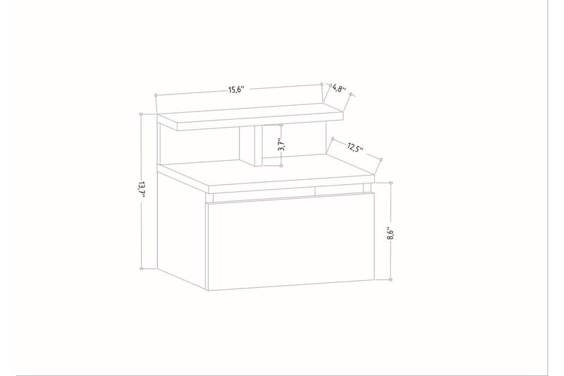 UKHAND Sängbord 39,8x35 cm Vit - Sängbord - Bord