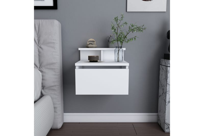 UKHAND Sängbord 39,8x35 cm Vit - Möbler - Bord