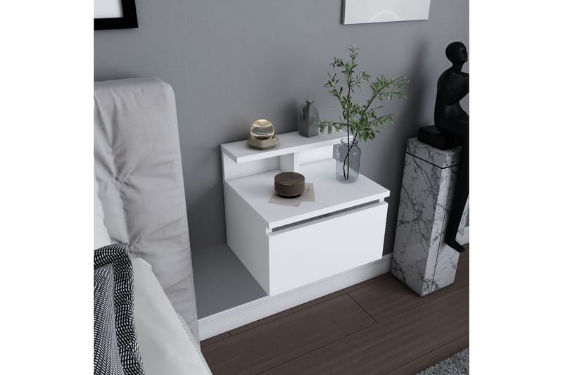 UKHAND Sängbord 39,8x35 cm Vit - Möbler - Bord