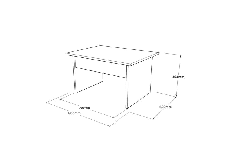 UKHAND Soffbord 80 cm Brun/Betonggrå/Antracit - Möbler - Bord