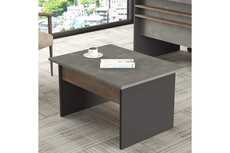 UKHAND Soffbord 80 cm Brun/Betonggrå/Antracit - Möbler - Bord
